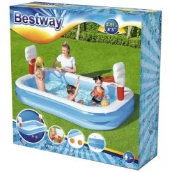 BESTWAY Piscine Gonflable Avec Panier De Basket, 251 X 168 X 102 Cm 54122 -Bestway Boutique bestway 54122 1 800x800 1