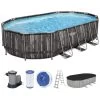 BESTWAY Power Steel Piscine Hors Sol Ovale Décor Bois, 610 X 366 X 122 Cm 5611R