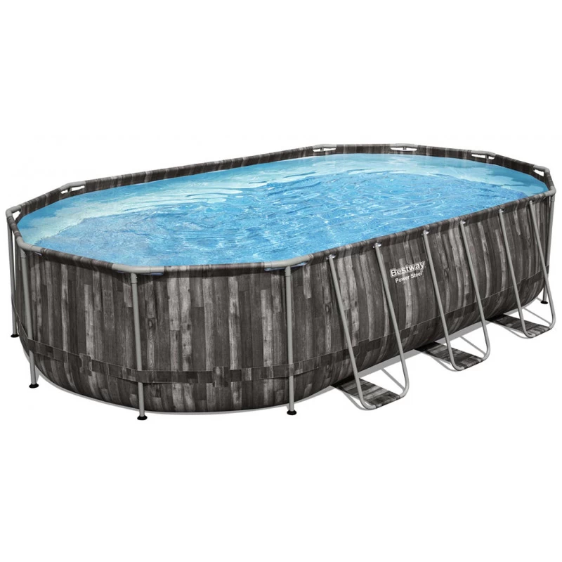 BESTWAY Power Steel Piscine Hors Sol Ovale Décor Bois, 610 X 366 X 122 Cm 5611R 6 BESTWAY Power Steel Piscine Hors Sol Ovale Décor Bois, 610 X 366 X 122 Cm 5611R – Image 6