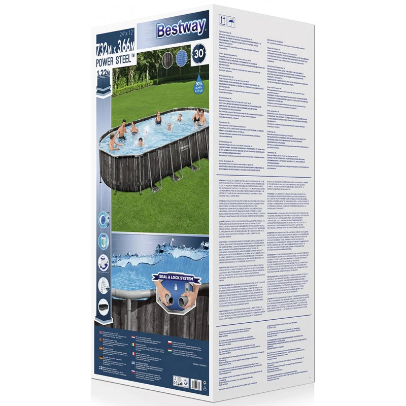 BESTWAY Power Steel Piscine Hors Sol Ovale Décor Bois, 732 X 366 X 122 Cm 5611T 8 BESTWAY Power Steel Piscine Hors Sol Ovale Décor Bois, 732 X 366 X 122 Cm 5611T – Image 8