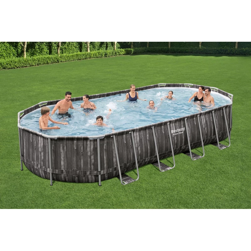 BESTWAY Power Steel Piscine Hors Sol Ovale Décor Bois, 732 X 366 X 122 Cm 5611T 4 BESTWAY Power Steel Piscine Hors Sol Ovale Décor Bois, 732 X 366 X 122 Cm 5611T – Image 4