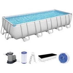 BESTWAY Power Steel Piscine Hors Sol Rectangulaire, 640 X 274 X 132 Cm 5611Z