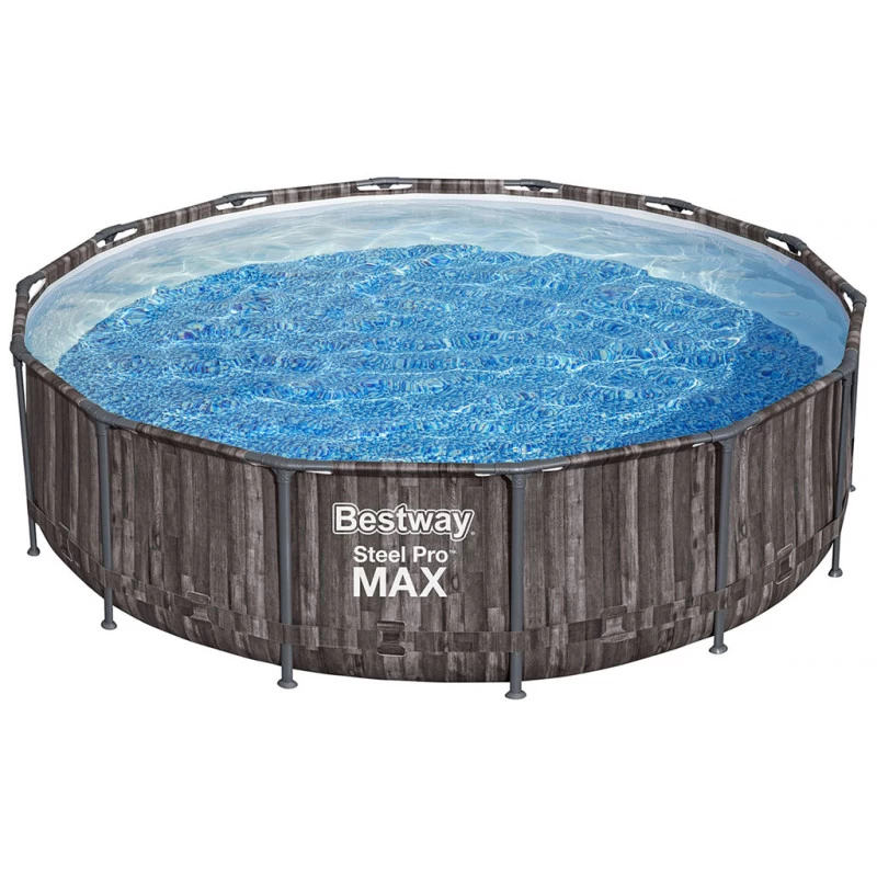 BESTWAY Steel Pro Max Piscine Hors Sol Ronde Décor Bois, 427 X 107 Cm 5614Z 3 BESTWAY Steel Pro Max Piscine Hors Sol Ronde Décor Bois, 427 X 107 Cm 5614Z – Image 3
