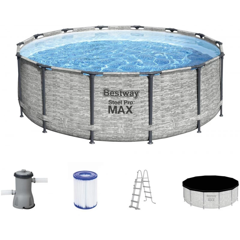 BESTWAY Steel Pro Max Piscine Hors Sol Ronde, 427 X 122 Cm 5619D 1 BESTWAY Steel Pro Max Piscine Hors Sol Ronde, 427 X 122 Cm 5619D
