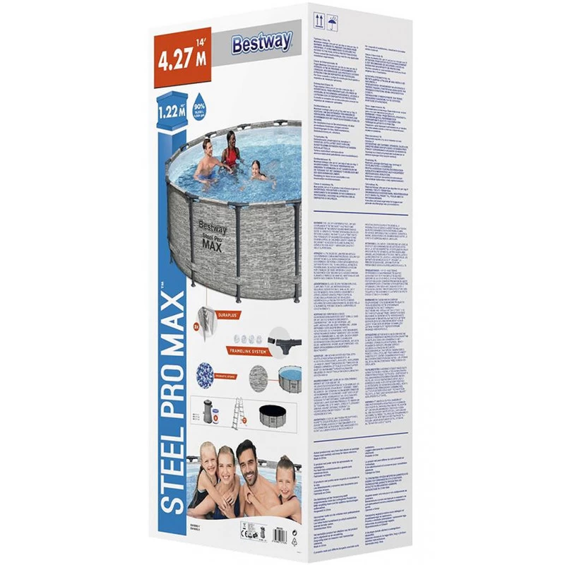 BESTWAY Steel Pro Max Piscine Hors Sol Ronde, 427 X 122 Cm 5619D 4 BESTWAY Steel Pro Max Piscine Hors Sol Ronde, 427 X 122 Cm 5619D – Image 4