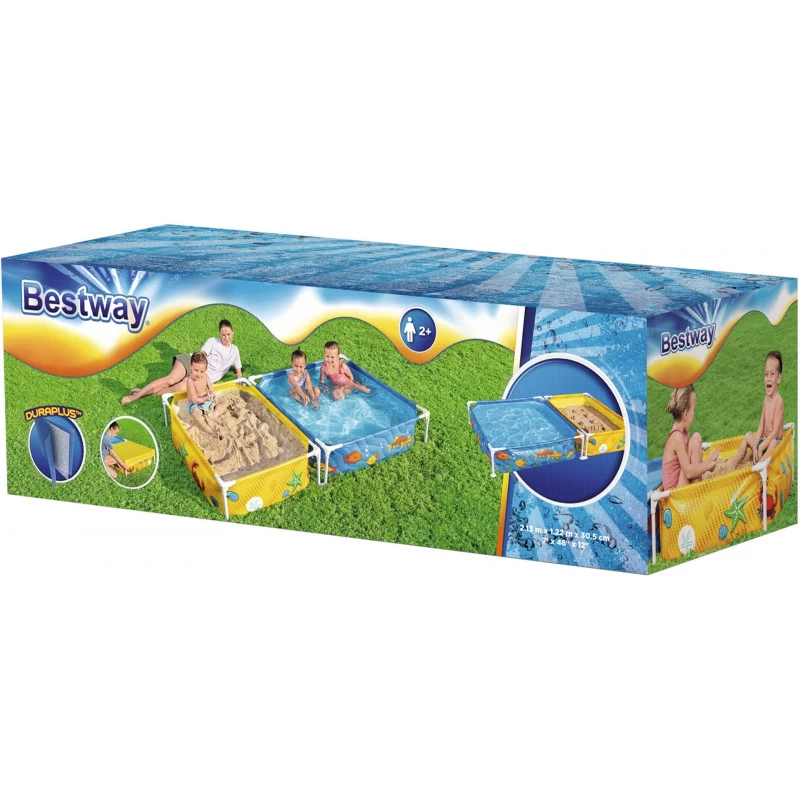 BESTWAY My First Frame Pool Avec Bac A Sable 213 X 122 X 30,5 Cm 561CF 3 BESTWAY My First Frame Pool Avec Bac A Sable 213 X 122 X 30,5 Cm 561CF – Image 3