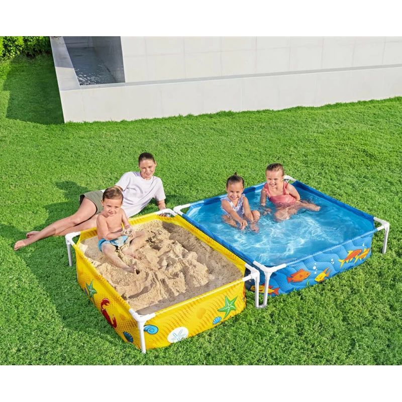 BESTWAY My First Frame Pool Avec Bac A Sable 213 X 122 X 30,5 Cm 561CF 2 BESTWAY My First Frame Pool Avec Bac A Sable 213 X 122 X 30,5 Cm 561CF – Image 2