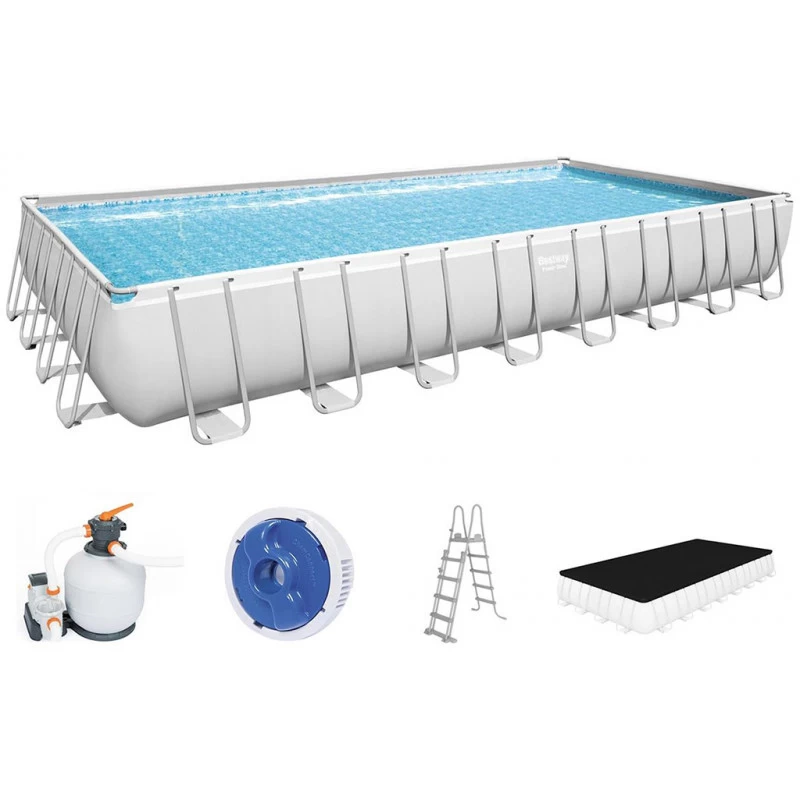 BESTWAY Power Steel Piscine Hors Sol Rectangulaire, 956 X 488 X 132 Cm 56623 1 BESTWAY Power Steel Piscine Hors Sol Rectangulaire, 956 X 488 X 132 Cm 56623