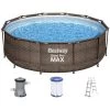 BESTWAY Steel Pro Max Piscine Hors Sol Ronde Effet Rotin, 366 X 100 Cm 56709