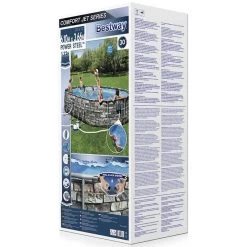 BESTWAY Power Steel Comfort Jet Piscine Hors Sol Motif Pierre, 610 X 366 X 122 Cm 56719 -Bestway Boutique bestway 56719 1 800x800 1