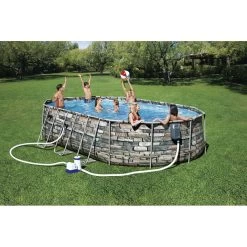BESTWAY Power Steel Comfort Jet Piscine Hors Sol Motif Pierre, 610 X 366 X 122 Cm 56719 -Bestway Boutique bestway 56719 2 800x800 1