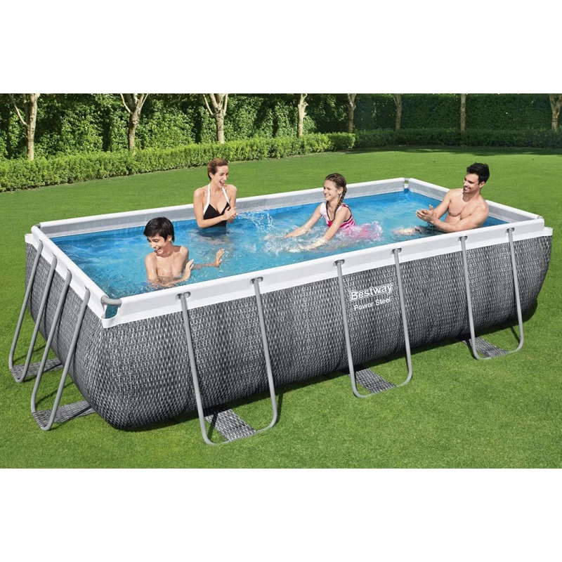 BESTWAY Power Steel Piscine Hors Sol Rectangulaire Effet Rotin, 404 X 201 X 100 Cm 56721 4 BESTWAY Power Steel Piscine Hors Sol Rectangulaire Effet Rotin, 404 X 201 X 100 Cm 56721 – Image 4