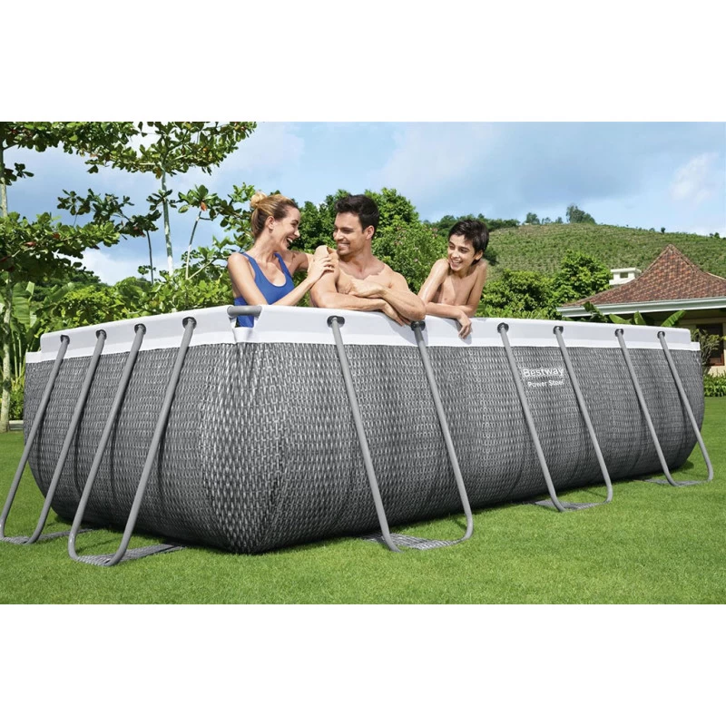 BESTWAY Power Steel Piscine Hors Sol Rectangulaire Effet Rotin, 404 X 201 X 100 Cm 56721 3 BESTWAY Power Steel Piscine Hors Sol Rectangulaire Effet Rotin, 404 X 201 X 100 Cm 56721 – Image 3