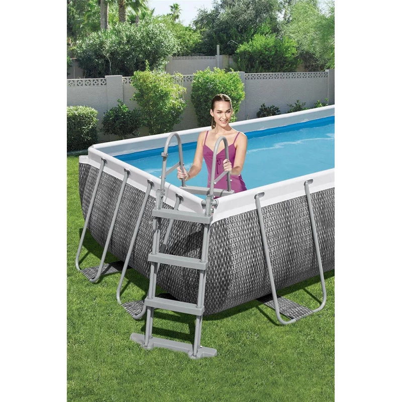 BESTWAY Power Steel Piscine Hors Sol Rectangulaire Effet Rotin, 404 X 201 X 100 Cm 56721 2 BESTWAY Power Steel Piscine Hors Sol Rectangulaire Effet Rotin, 404 X 201 X 100 Cm 56721 – Image 2