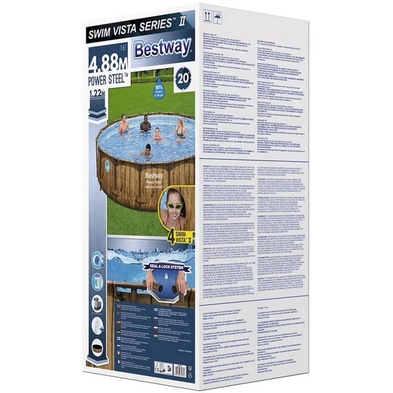 BESTWAY Power Steel Swim Vista Piscine Hors Sol Ronde Effet Bois, 488 X 122 Cm 56725 10 BESTWAY Power Steel Swim Vista Piscine Hors Sol Ronde Effet Bois, 488 X 122 Cm 56725 – Image 10
