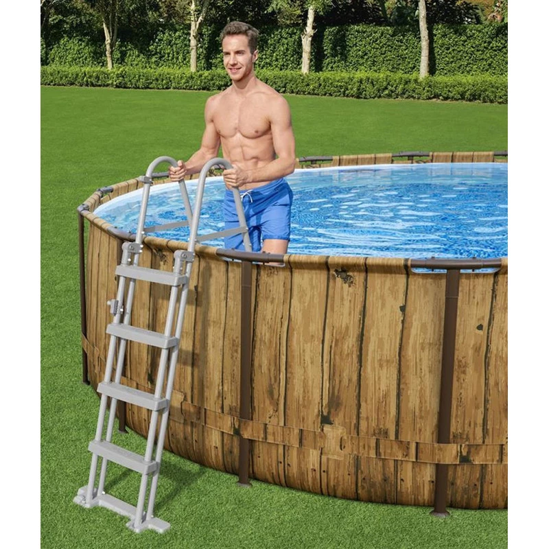 BESTWAY Power Steel Swim Vista Piscine Hors Sol Ronde Effet Bois, 488 X 122 Cm 56725 7 BESTWAY Power Steel Swim Vista Piscine Hors Sol Ronde Effet Bois, 488 X 122 Cm 56725 – Image 7