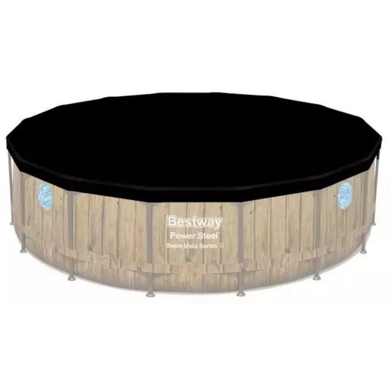 BESTWAY Power Steel Swim Vista Piscine Hors Sol Ronde Effet Bois, 488 X 122 Cm 56725 2 BESTWAY Power Steel Swim Vista Piscine Hors Sol Ronde Effet Bois, 488 X 122 Cm 56725 – Image 2