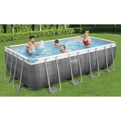 BESTWAY Power Steel Piscine Hors Sol Rectangulaire Effet Rotin, 488 X 244 X 122 Cm 56996 -Bestway Boutique bestway 56996 0 800x800 1