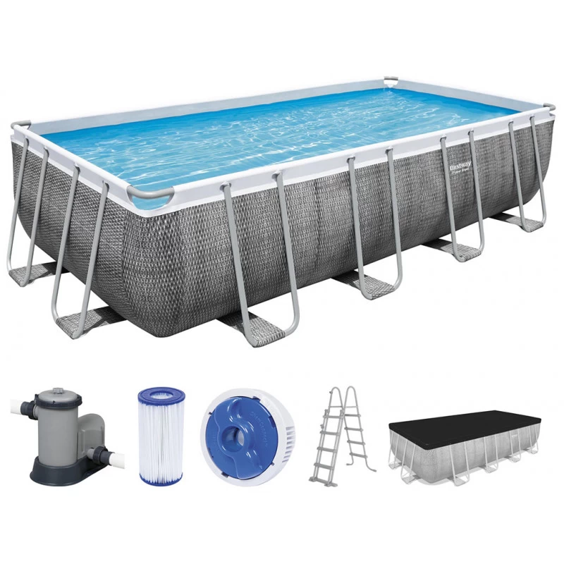 BESTWAY Power Steel Piscine Hors Sol Rectangulaire Effet Rotin, 549 X 274 X 122 Cm 56998 1 BESTWAY Power Steel Piscine Hors Sol Rectangulaire Effet Rotin, 549 X 274 X 122 Cm 56998