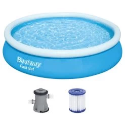 BESTWAY Fast Set Piscine Hors Sol, 366 X 76 Cm, Avec Pompe 57274