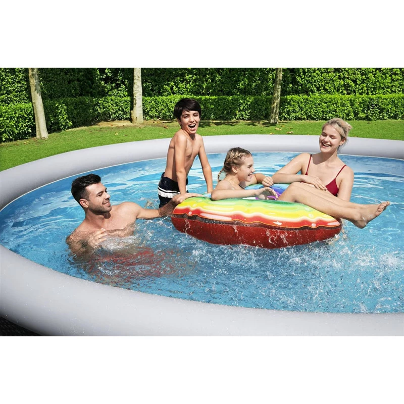BESTWAY Fast Set Piscine Hors Sol Motif Rotin Gris, 396 X 84 Cm, Avec Pompe 57376 4 BESTWAY Fast Set Piscine Hors Sol Motif Rotin Gris, 396 X 84 Cm, Avec Pompe 57376 – Image 4