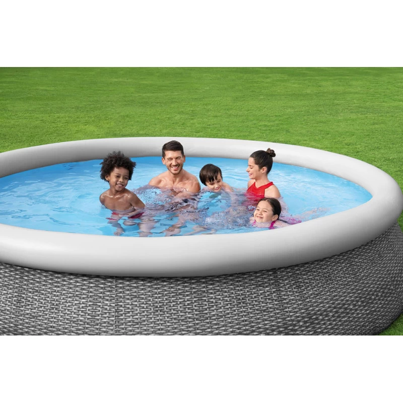 BESTWAY Fast Set Piscine Hors Sol Ronde Effet Rotin, 366 X 76 Cm, Avec Pompe 57445 3 BESTWAY Fast Set Piscine Hors Sol Ronde Effet Rotin, 366 X 76 Cm, Avec Pompe 57445 – Image 3