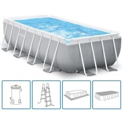 INTEX PRISM FRAME RECTANGULAR PREMIUM POOLS Piscine 488 X 244 X 107 Cm 26792GN