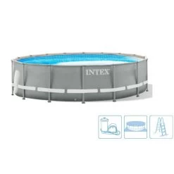 INTEX PRISM FRAME POOLS SET Piscine 457 X 107 Cm Avec Filtration A Cartouche 26724NP